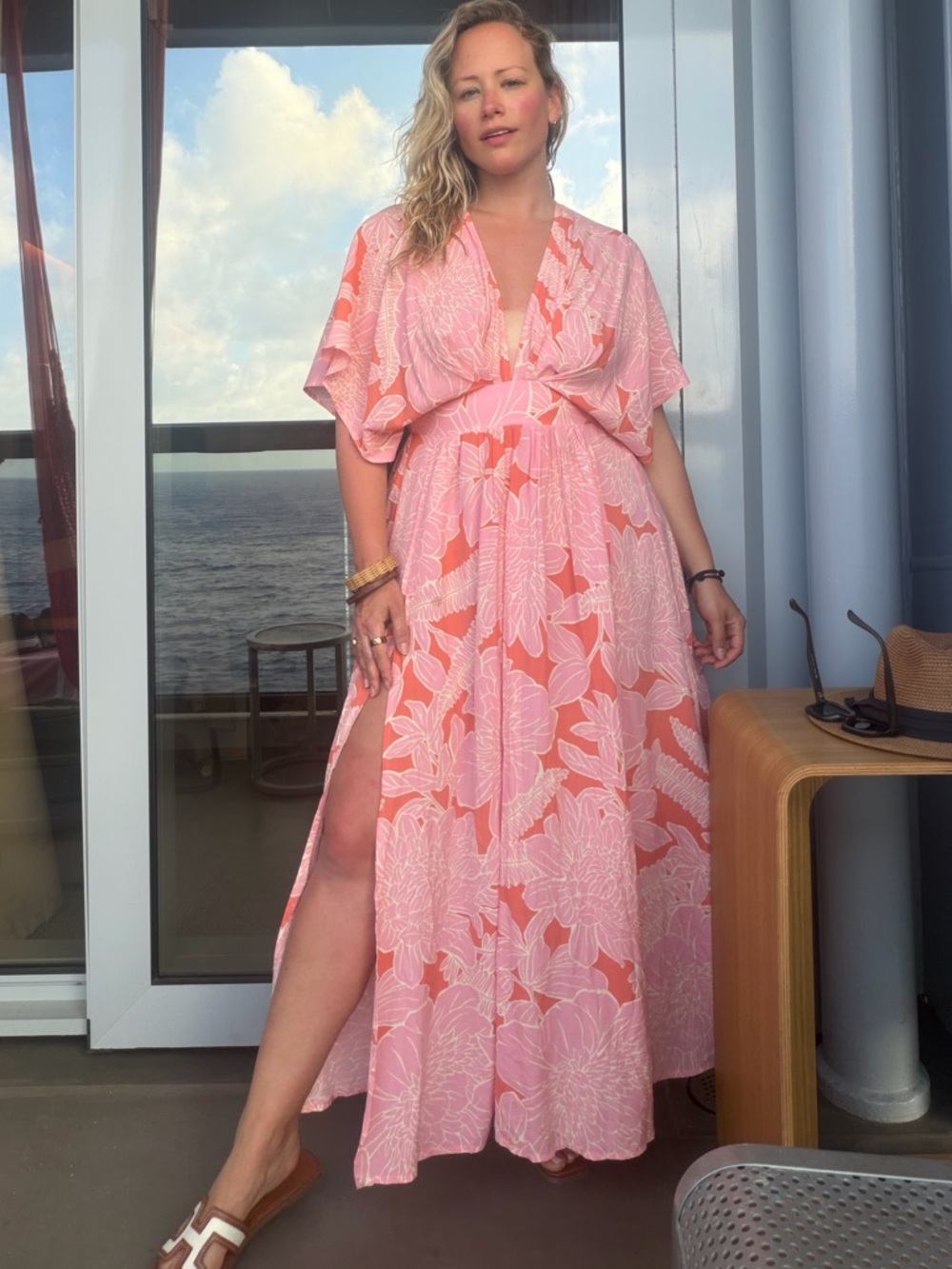 Vici Sunshower Tropical Caftan Maxi Dress